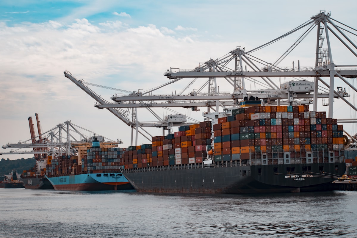 Shipping containers at Australian port terminal